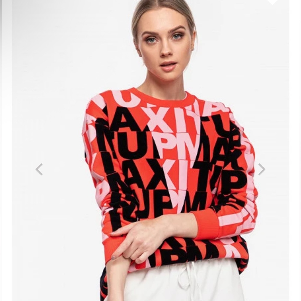 MaxMara Red and Pink Logo Sweater